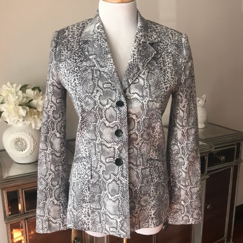 VÉRTIGO Python Print Cotton Blazer